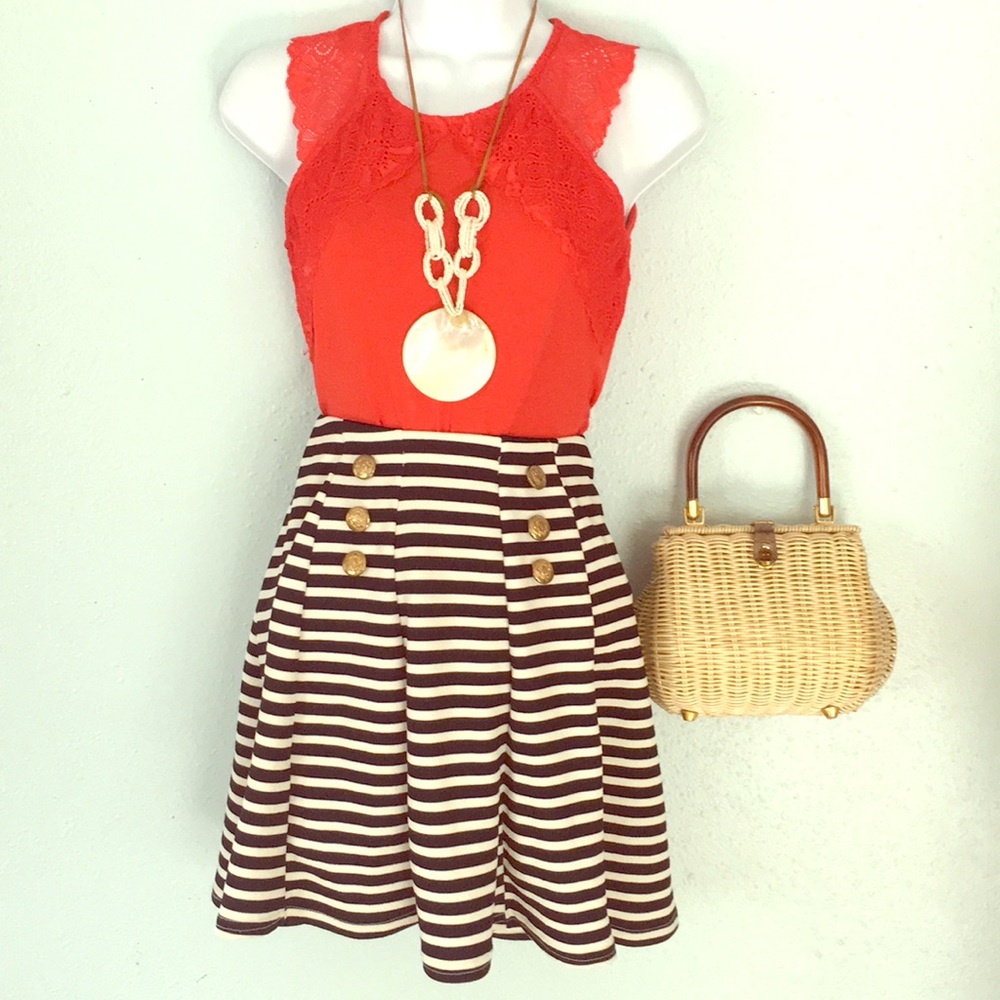 Nautical striped skirt